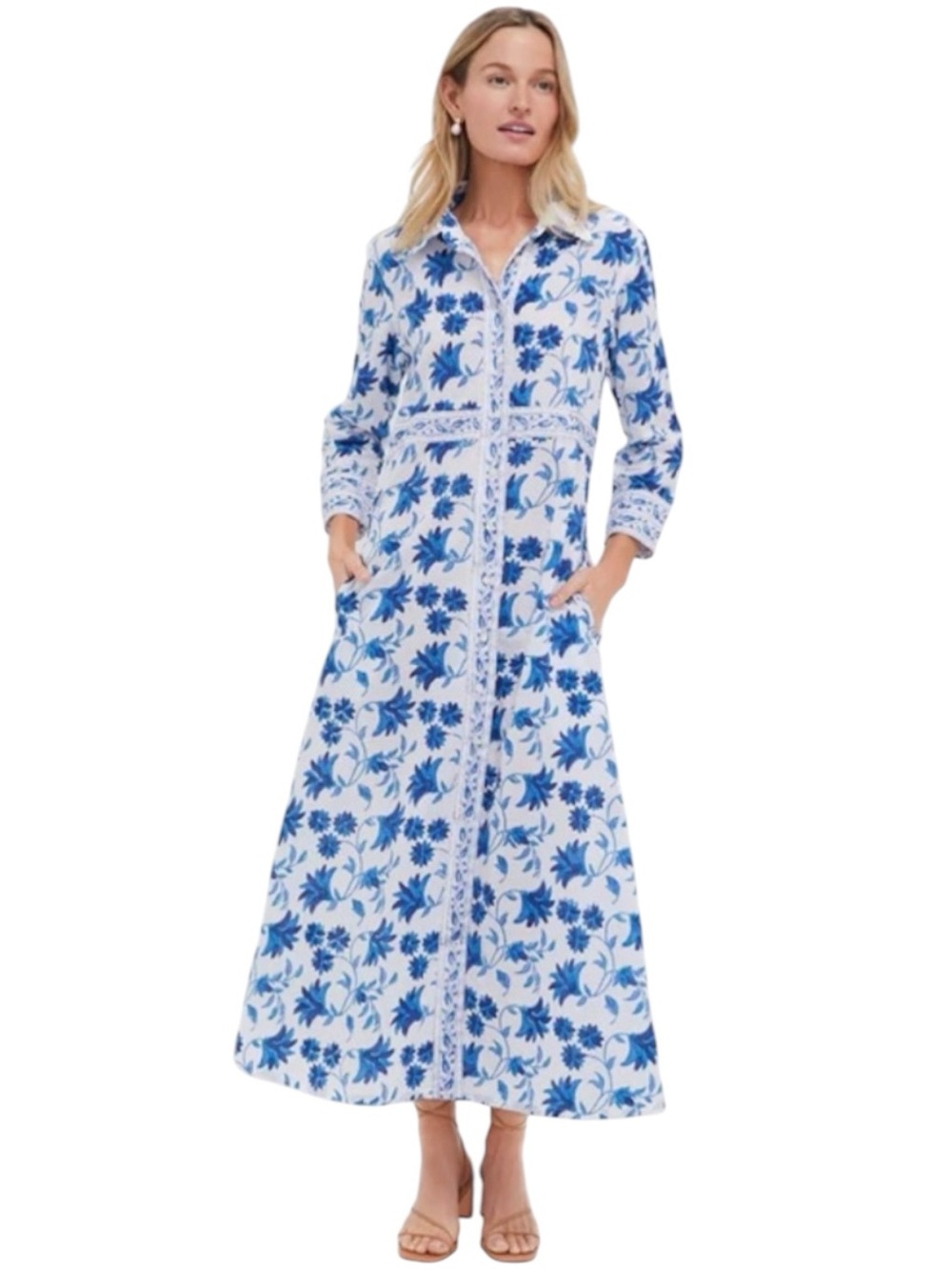 NEW Oliphant x Tuckernuck Maxi shirt dress. Marion Blue. XS. NWT